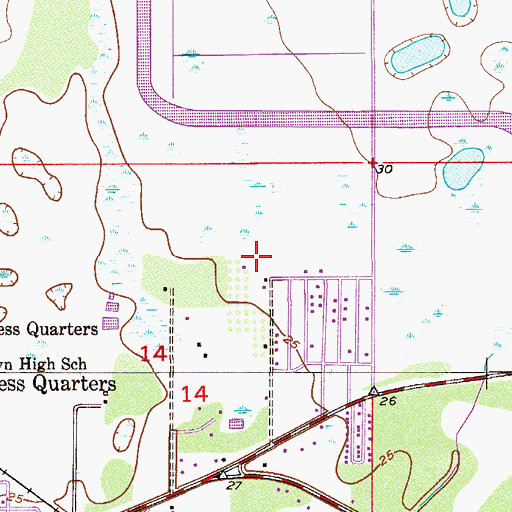 Topographic Map of Palm Village Mobile Home Park, FL