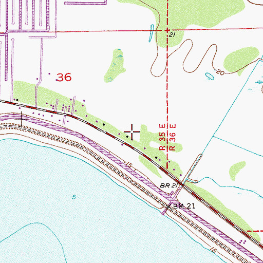 Topographic Map of Whispering Cove Mobile Home Park, FL