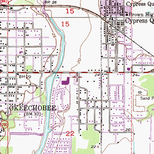 Topographic Map of Florida Palm Mobile Park, FL