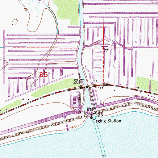 Topographic Map of Four Acres Mobile Home Park, FL
