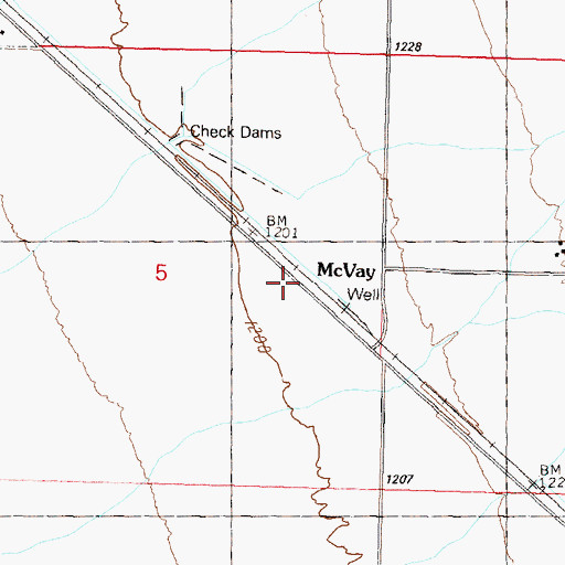 Topographic Map of McVay, AZ