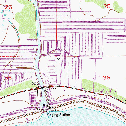 Topographic Map of Georges Lucky Seven Mobile Home Park Number 1, FL