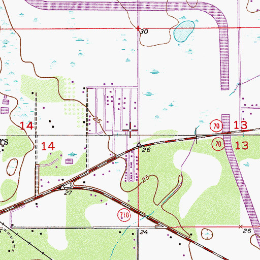 Topographic Map of Pine Ridge Park Mobile Home Park, FL