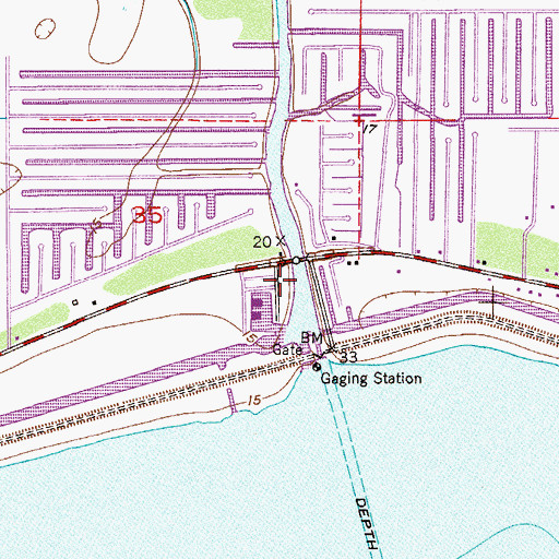 Topographic Map of Taylor Creek Lodge Mobile Home Park, FL