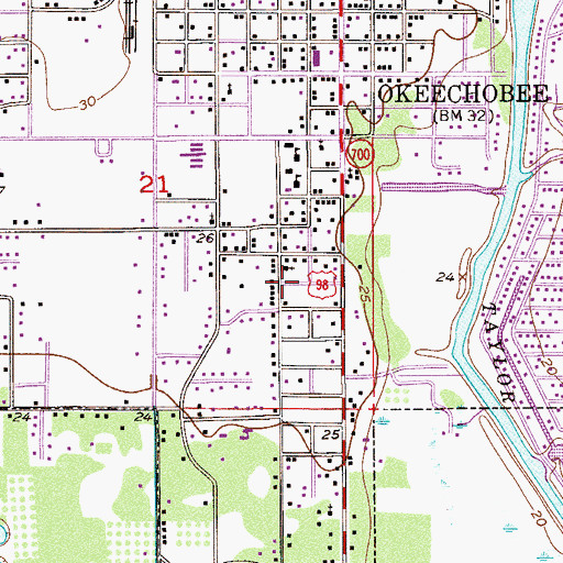 Topographic Map of Big Lake Church of Christ, FL