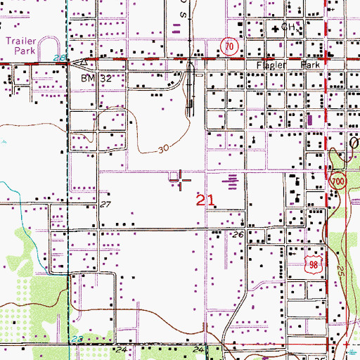 Topographic Map of Sacred Heart Catholic Church, FL