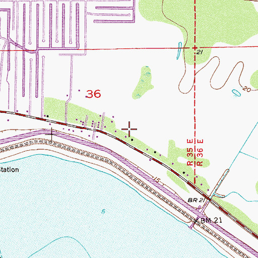 Topographic Map of Treasure Island Baptist Church, FL