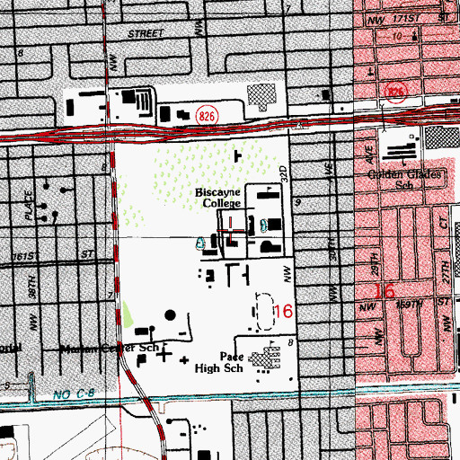 Topographic Map of Saint Thomas University Bobcat Center, FL