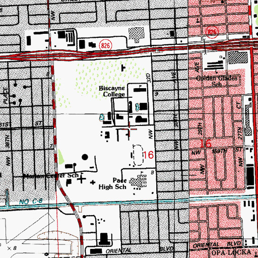 Topographic Map of Saint Thomas University Cascia Hall, FL
