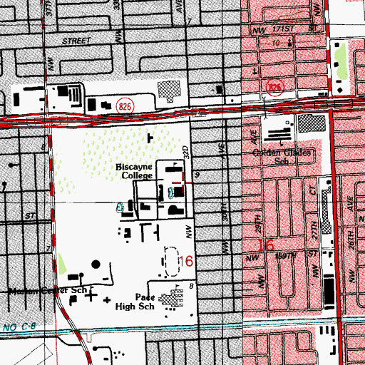 Topographic Map of Saint Thomas University Convocation Hall, FL