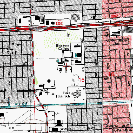 Topographic Map of Saint Thomas University Donnellon Hall, FL