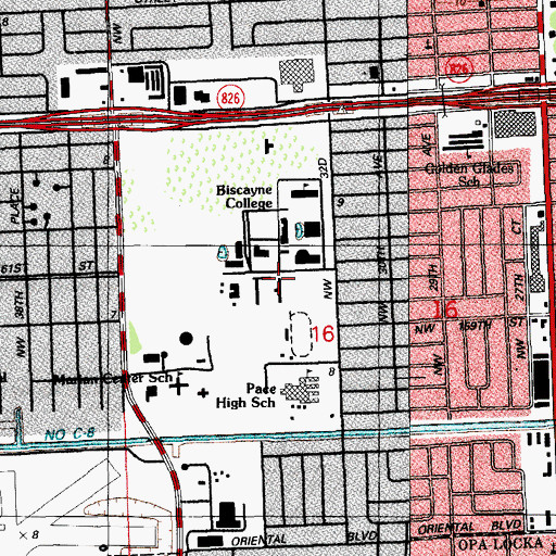 Topographic Map of Saint Thomas University Glass House, FL