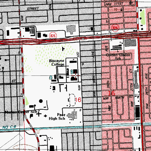 Topographic Map of Saint Thomas University Law School, FL