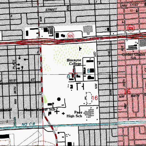 Topographic Map of Saint Thomas University Student Center, FL