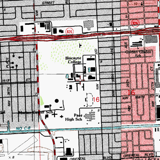 Topographic Map of Saint Thomas University Sullivan Hall, FL