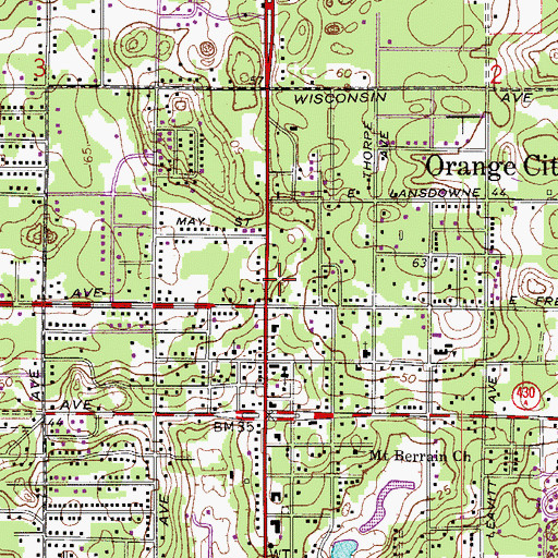 Topographic Map of Greater Orange City Chamber of Commerce, FL
