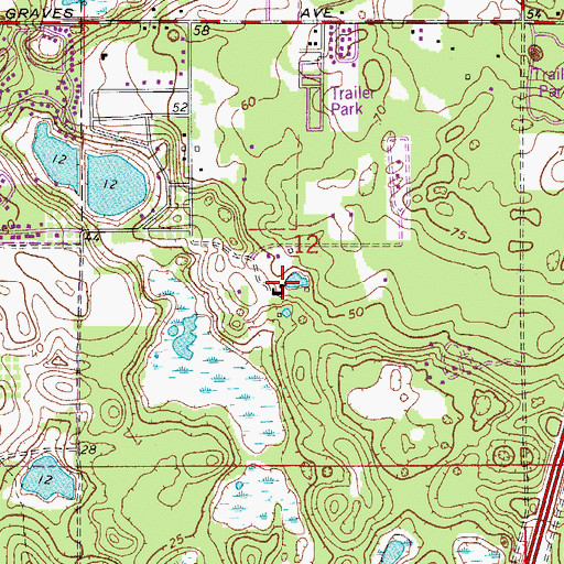 Topographic Map of Pine Lakes Country Club, FL