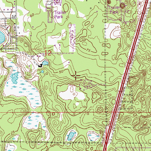 Topographic Map of Country Village Mobile Home Park, FL