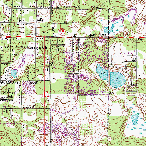 Topographic Map of Pine Forest Mobile Home Park, FL