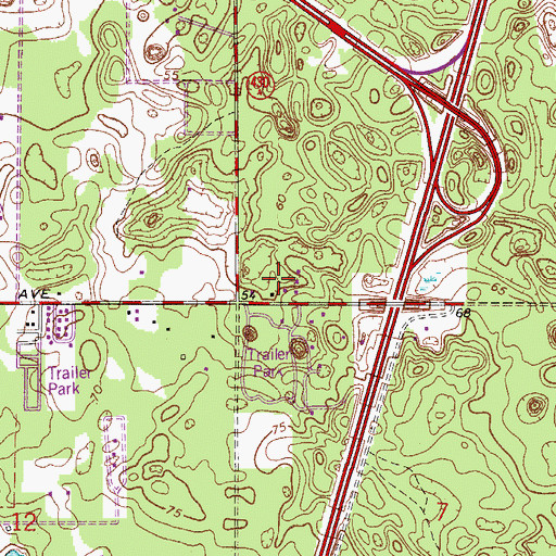 Topographic Map of Sunset Mobile Home Park, FL