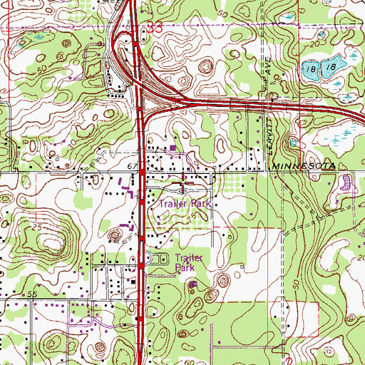 Topographic Map of Floriland Mobile Home Park, FL