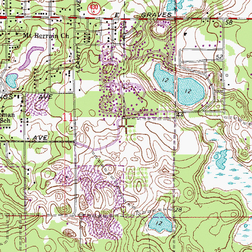 Topographic Map of Orange Tree Village Mobile Home Park, FL