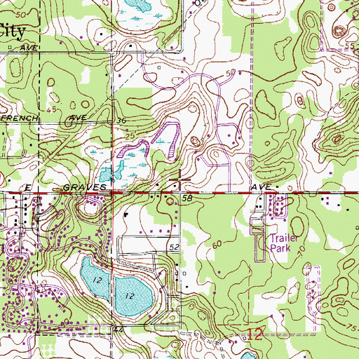 Topographic Map of Crossroads Free Methodist Church, FL