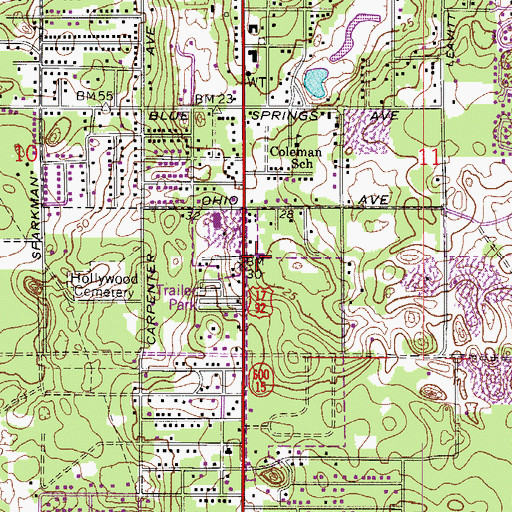 Topographic Map of Faith Community Church of Central Florida, FL