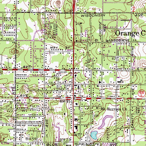 Topographic Map of New Life Bible Church, FL
