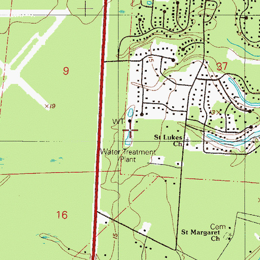 Topographic Map of Clay County Fleming Oaks Wastewater Treatment Plant, FL