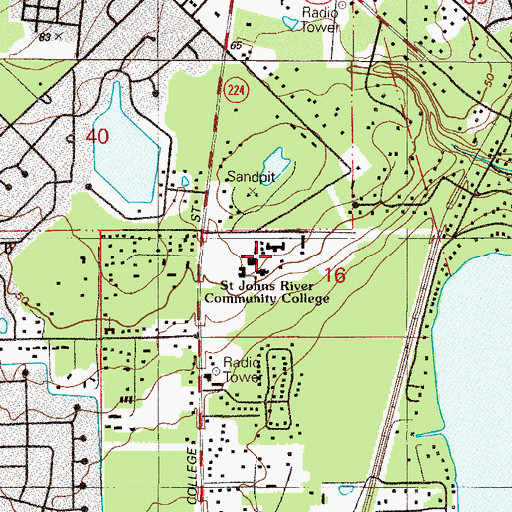 Topographic Map of Saint Johns River Community College Orange Park Campus Science Building, FL