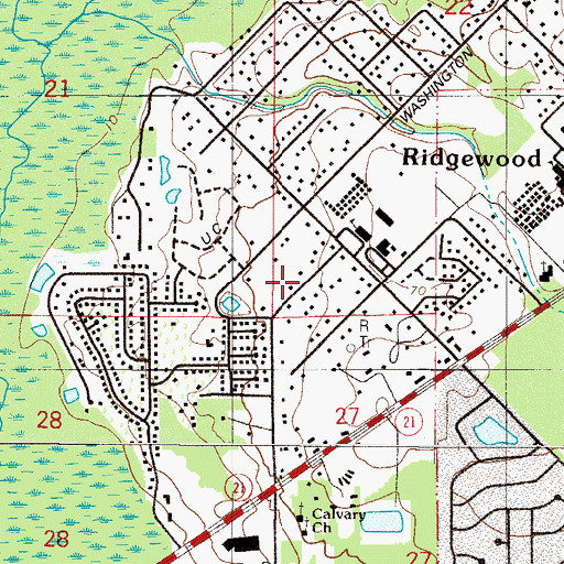 Topographic Map of Central Baptist Church, FL