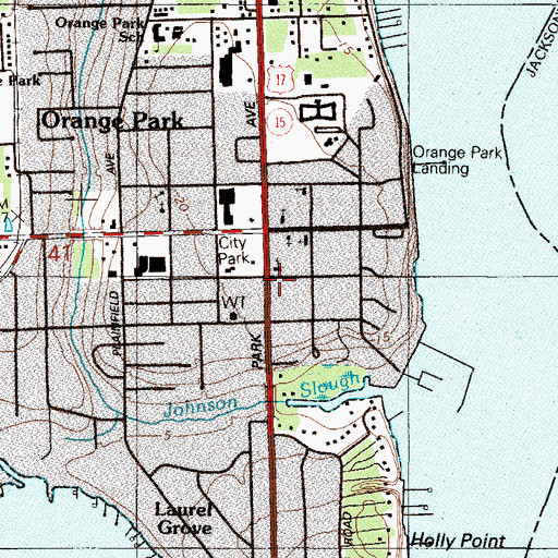 Topographic Map of Hibernia Baptist Church, FL
