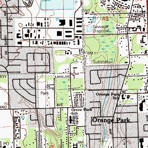 Topographic Map of Miller Street Church of Christ, FL