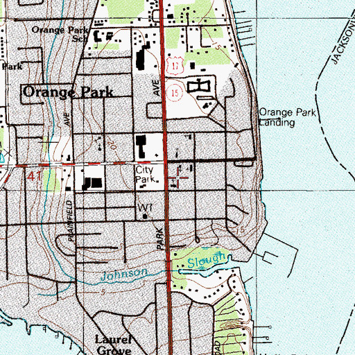 Topographic Map of Orange Park United Methodist Church, FL