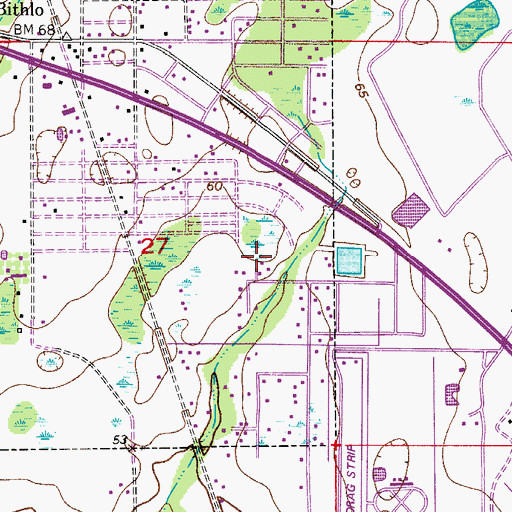 Topographic Map of Big T Mobile Home Park, FL