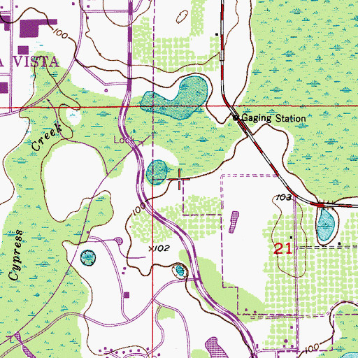 Topographic Map of City of Lake Buena Vista Trailer Park, FL