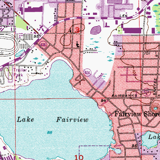 Topographic Map of Fairview Mobile Court, FL