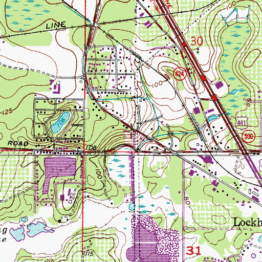 Topographic Map of Hillcrest Mobile Home Village, FL