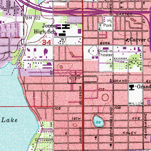 Topographic Map of Marsh's Trailer Park, FL