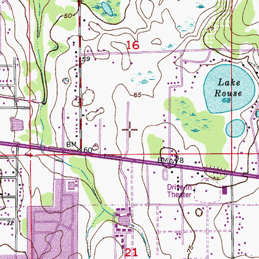 Topographic Map of Pinewood Mobile Home Park, FL