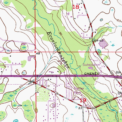 Topographic Map of Shady Oaks Mobile Home Park, FL