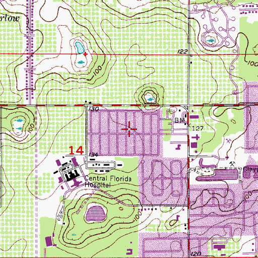 Topographic Map of Silver Star Village Mobile Home Park, FL
