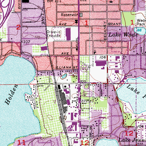 Topographic Map of South Orange Mobile Home Park, FL