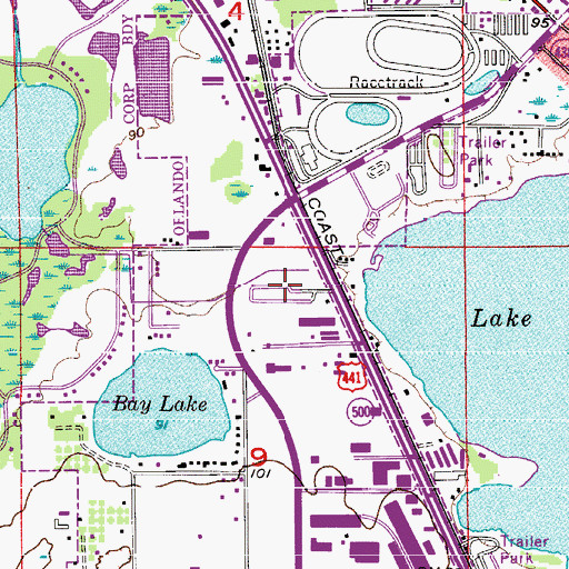 Topographic Map of Town and Country Mobile Home Park, FL