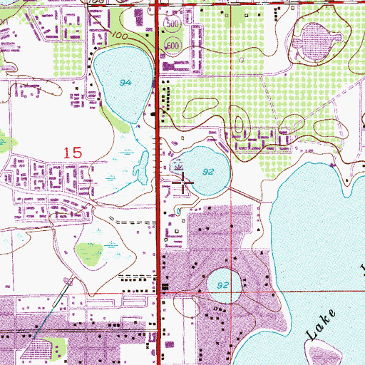 Topographic Map of Wheel Estates Mobile Manor, FL