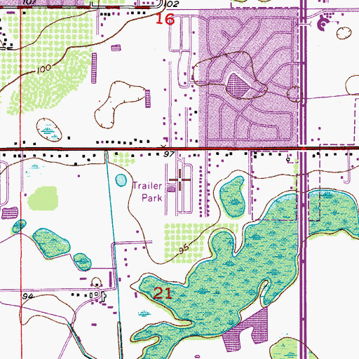 Topographic Map of Bali Hai Mobile Village, FL