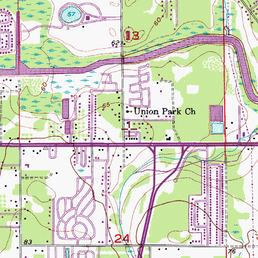 Topographic Map of Balmers Mobile Home Park, FL