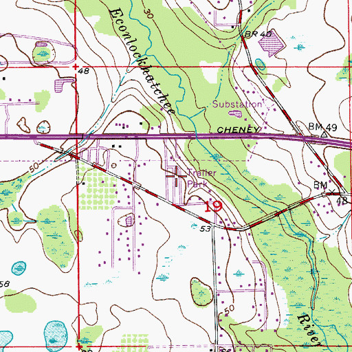Topographic Map of Big Econ Mobile Home Park, FL