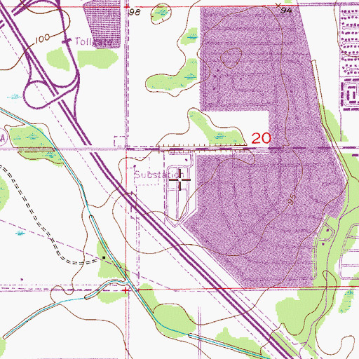 Topographic Map of Carriage Court Central Mobile Home Park, FL